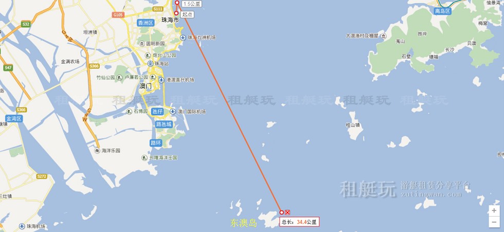 珠海揚名游艇碼頭→東澳島→珠海揚名游艇碼頭 珠海揚名游艇碼頭→東澳島→珠海揚名游艇碼頭